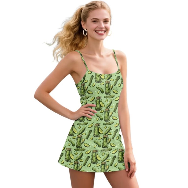 dress with built-in shorts and pockets Pleated Dress with Built-In Bra and Shorts White / M