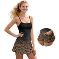 thumbnail image 1 of Psesaysky Athletic Dress for Women Black Brown Leopard Print Mini Length Crew Neck Sleeveless Built in Shorts with Pockets Tennis Golf Dress, Size XS, 1 of 5