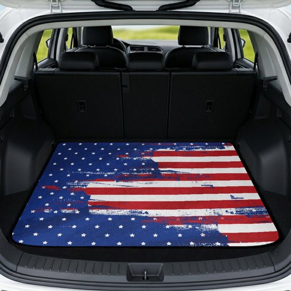 Psesaysky Automotive Floor Mats for Pet US Flag Design, Scratch-proof Cargo Cover, All Weather Protection Durable 29" x 39"