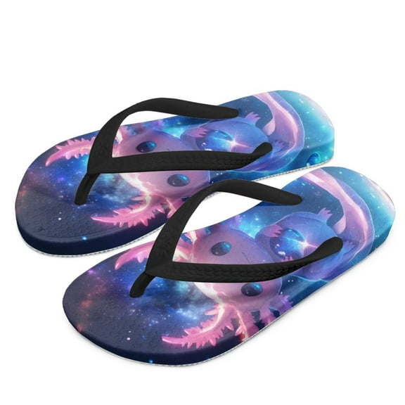 Psesaysky Axolotl Galaxy Print Kids Flip Flop - Comfortable & Stylish Summer Sandal for Boys & Girls with Footbed & Non-Slip Sole Size 3