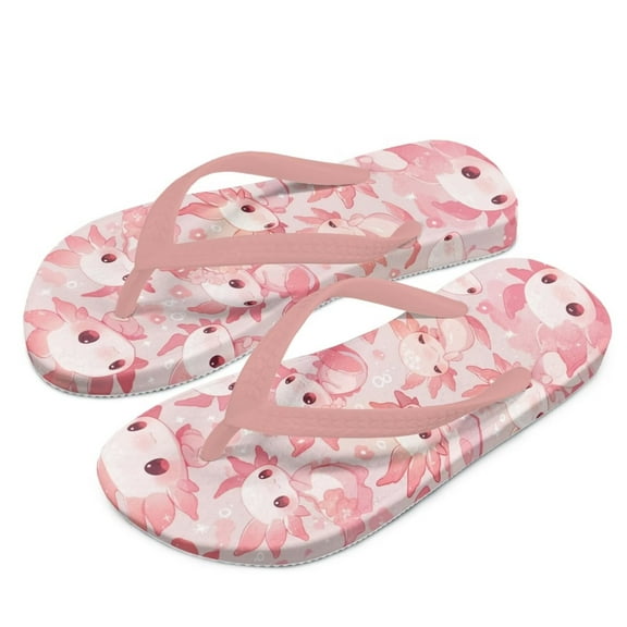 Psesaysky Axolotls Pink Print Flip Flop Sandal Water Shoes - Beach Slides Slip-on Quick Dry Thong FlipFlops Sandals for Boys (11-12 Little Kids) Size 10