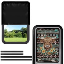 Psesaysky Aztec Tribal RV Door Window Shade Cover, Highland Cow Pattern Camper Sunshade Privacy Screen Window Cover, 17.3x26 inches，Travel Trailer Motorhome Sun Shade RV Accessories