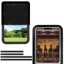 Psesaysky Aztec Tribal RV Door Window Shade, Running Horse Sunset Foldable RV Blackout Window Cover, UV Rays Protection Camper Trailer Screen Door Protector, Hook and Loop Fastener