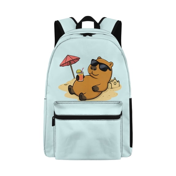 Psesaysky Beach Vacation Capybara Backpack Boy Girl School Backpacks Schoolbag Sets 10-12 Kids,Back to School Supplies