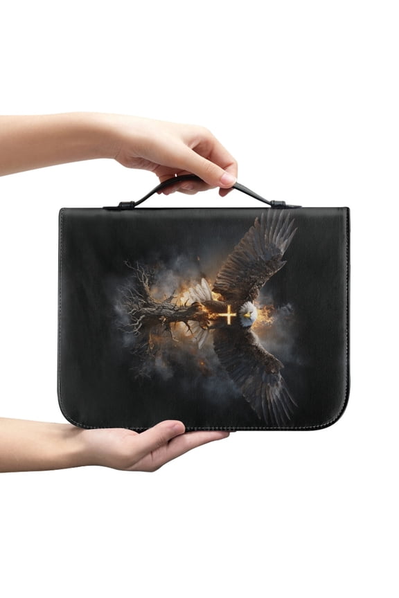 Bible Cover Bible Covers for Women Men Portable Bible Carrying Case With Zipper And Pockets Personalize Bible Tote Bags Cross Eagle