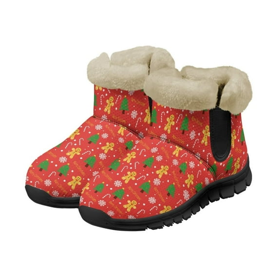Psesaysky Big Girl's Slip-on Snow Boots for School Home Fashion Warm Plush Boots Shock-Resistant Comfortable Short Boots
