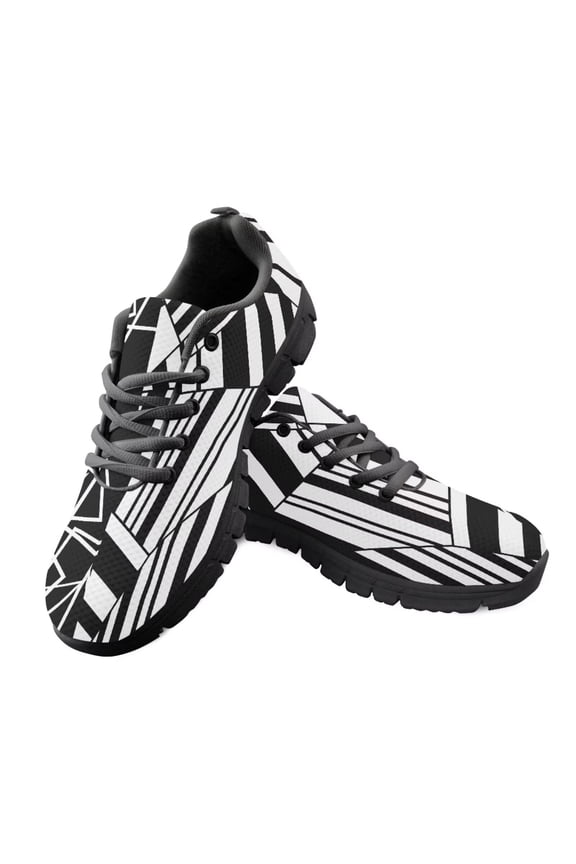 Black and White Athletic Shoes Women All-Match Print Sneakers Women and Teens Lightweight and Wear-Resisitant