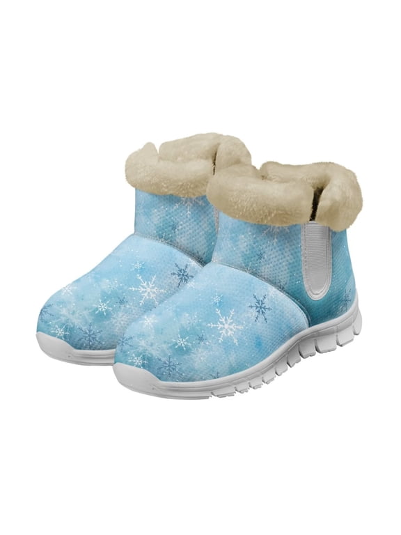 Blue Ice and Snow World Boots for Women Warm Lined Non Slip Winter Boots Outdoor Women’s Snow Boots