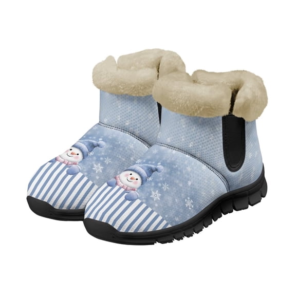 Psesaysky Blue Ice and Snow World Snow Boots for Women Wide Toe Comfortable Winter Boots Soft and Cozy Flannel Lining