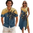 thumbnail image 1 of Psesaysky Blue Yellow Palm Sleeveless Sundresses for Women Summer Flowy Midi Dress and Mens Button Down Shirts Matching Couples Outfits Husband and Wife Matched Clothes 2026, 1 of 7