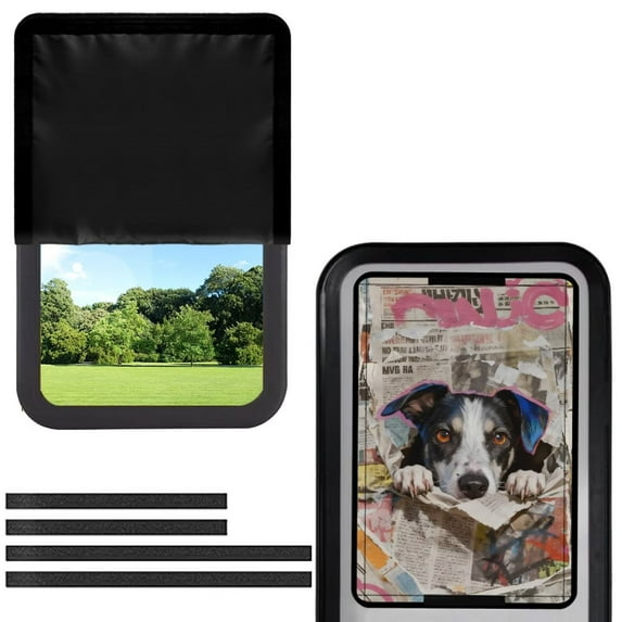 Psesaysky Border Collie Newspaper RV Window Shade,17.3x26 inch Foldable Blackout Camper Door Window Cover for Sun Shades UV Rays Protection, Fashion RV Accessories Universal Fit