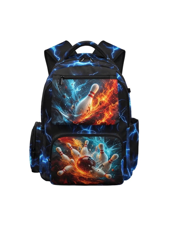 Bowling Ball Backpack for Boys 12-14 Middle School Bag Large Capacity 17 Inch Kids Bookbag Lightweight Back to School Book Bag with Adjustable Strap