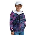 thumbnail image 1 of Psesaysky Boys Winter Jacket Purple Wolf Bats Print Boys Hoodies Kids Full Zip Hoodie Boys Jacket Warm Cozy Outwear Coat with Pockets, Size L, 1 of 7