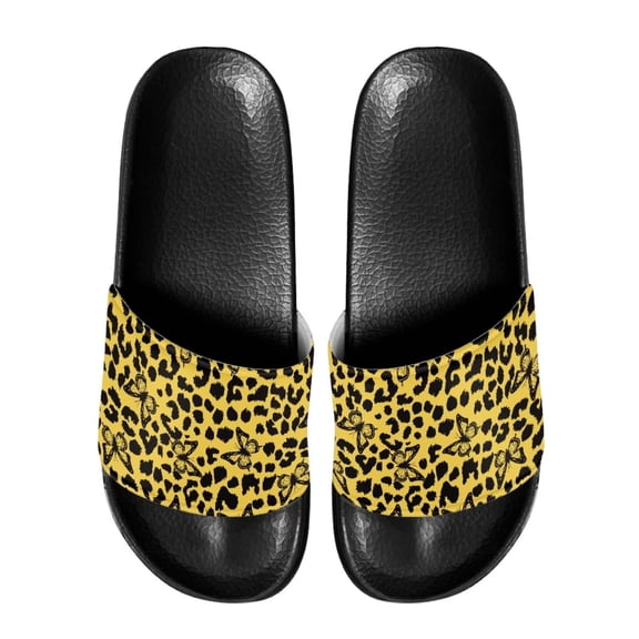 Psesaysky Butterfly Leopard Printed Sandals for Women Big Girls Soft Comfortable Slip-on Sandals for Summer Suitable for Indoor Outdoor