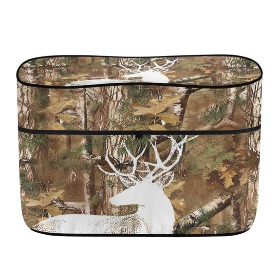 Psesaysky Camouflage Deer RV Dual Propane Tank Cover, Waterproof Polyester Protective Cover for RV Travel and Outdoor Camping