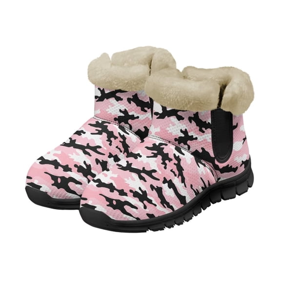 Psesaysky Camouflage Snow Boots for Women Warm Lined Anti-Slip Winter Boots Gift for Wife Mom Daughters Size 6-12
