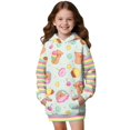 thumbnail image 1 of Psesaysky Capybara Ice Cream Cartoon Print Girls Hoodies Fleece Sweatshirts Hoodie Dress Long Sleeve Cozy lightweight Pullover Tops with Pocket Kids Warm Outwear for 5-6 Years, 1 of 7