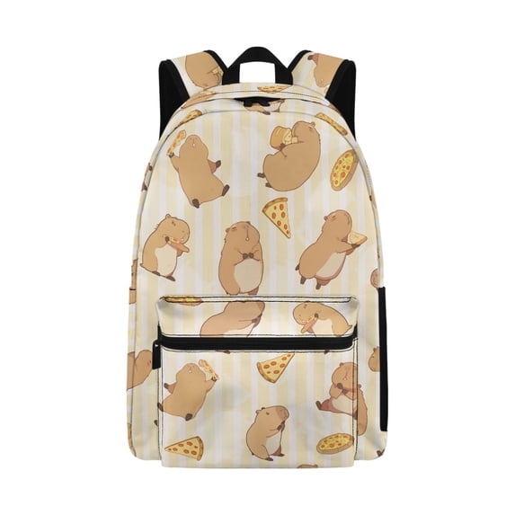 Psesaysky Capybara Pizza Backpack for Boy,Girls,Schoolbag Children Backpack Back to School Supplies