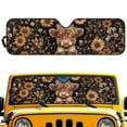 thumbnail image 1 of Psesaysky Car Windshield Sun Shade, Cute Highland Cow Sunflower Sun Visor for Car Off-road Vehicle, Block UV Rays, Foldable 52.95x16.14 inches, 1 of 7