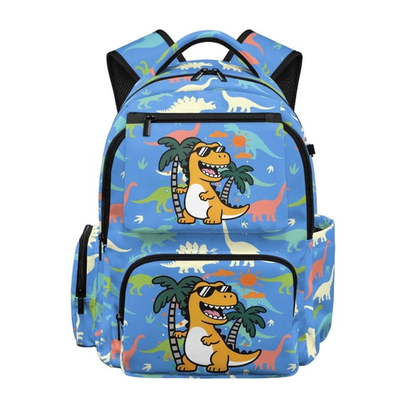 Psesaysky Cartoon Dinosaur Pattern Backpack for Girls with Padded Straps Lightweight Daypack, multi-tasche 17 Inch Kids Backpacks for Middle School Elementary Back to School