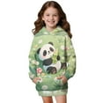 thumbnail image 1 of Psesaysky Cartoon Panda Print Pullover Hoodies for Teen Girls Trendy Fall Fashion Long Sleeve Hoodie Dress Tops Hooded Sweatshirts for 7-8 Years, 1 of 7