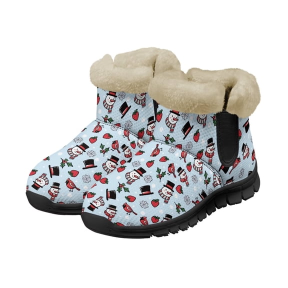 Psesaysky Cartoon Snow Boots for Women Wide Toe Comfortable Winter Boots Warm and Soft Flannel Lining