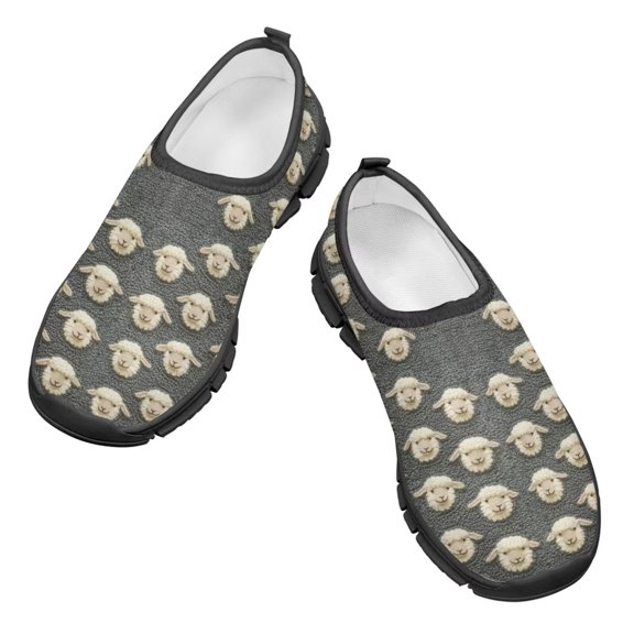 Psesaysky Casual Shoes with Sheep Pattern for Children Boys Skin-Friendly Breathable Loafers for School Size 11-15