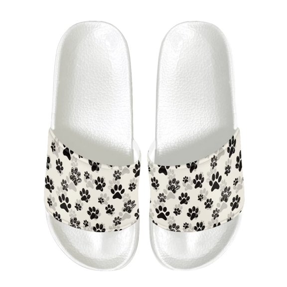 Psesaysky Cats Paw Pattern Slide Sandals for Women Big Girls Soft Comfortable Sandals Lightweight Durable Slide Sandals Shoes