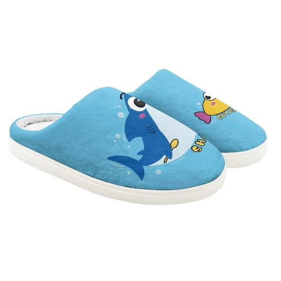 Psesaysky Children's Plush Slippers Soft and Warm Slippers for Children Cartoon Shark Slippers for Boys Girls