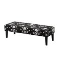 thumbnail image 1 of Psesaysky Christmas Dining Bench Cover, Skull Floral Print Stretch Washable Rectangle Bench Seat Covers, Dining Table Chair Slipcover for Dining Room, Living Room, Kitchen, Garden, 1 of 7