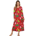 thumbnail image 1 of Psesaysky Christmas Dinosaur Snowman Print Nightgowns for Women Button Down Soft House Dress Warm Long Sleeve Night Gowns Comfy Sleepwear Winter Loungewear, 4XL, 1 of 7