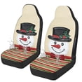 thumbnail image 1 of Psesaysky Christmas Front Car Seat Covers with Snowman Pattern, 2 Piece Stretchy Polyester Protector for Suvs and Trucks, 1 of 12
