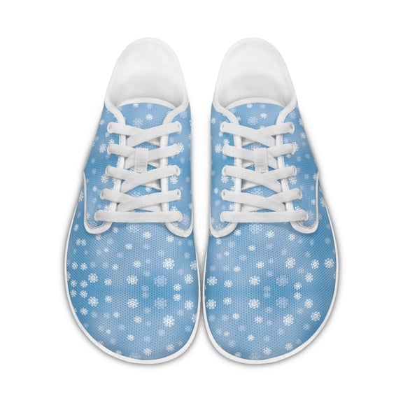 Psesaysky Christmas Snowflake Shoes for Women Fashionable Barefoot Sneakers Women Barefoot Walking Shoes Non-Slip Footwear for Women