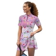 thumbnail image 1 of Psesaysky Christmas Tennis Dresses for Women Zip up Golf Skater Workout Athletic Dresses with Built in Shorts&2 Pockets Holiday Party A Line Short Sleeve Sundress,Colorful Lights, 1 of 7