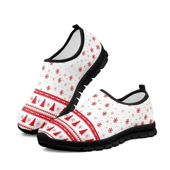 Psesaysky Christmas Tree Sneakers Women's Slip on Casual Shoes Anti-Slip Lightweight Durable Loafers Size 5.5-11.5