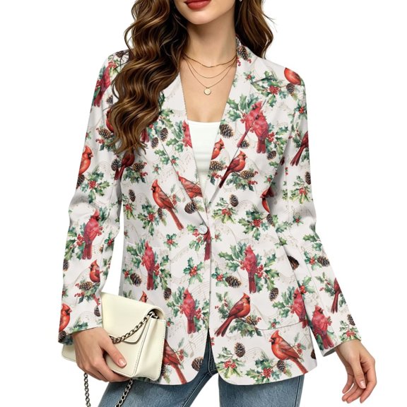 Psesaysky Christmas Women Blazers for Work Open Front Long Sleeve Jackets