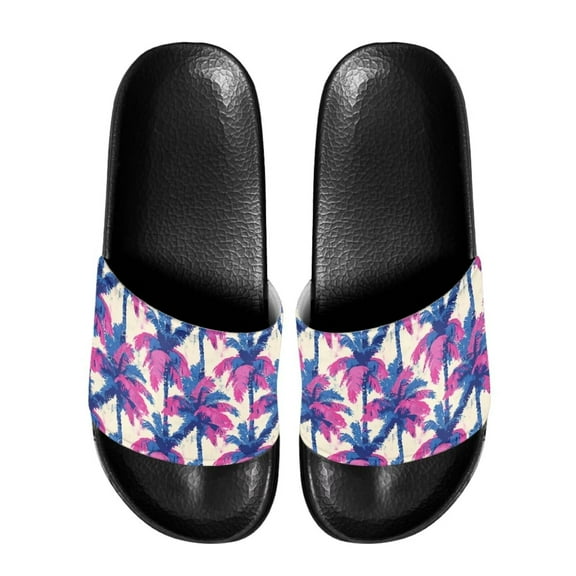 Psesaysky Coconut Tree Slide Sandals for Ladies Girls Fashion Comfortable Beach Sandals Flip Flops Size 6-13.5