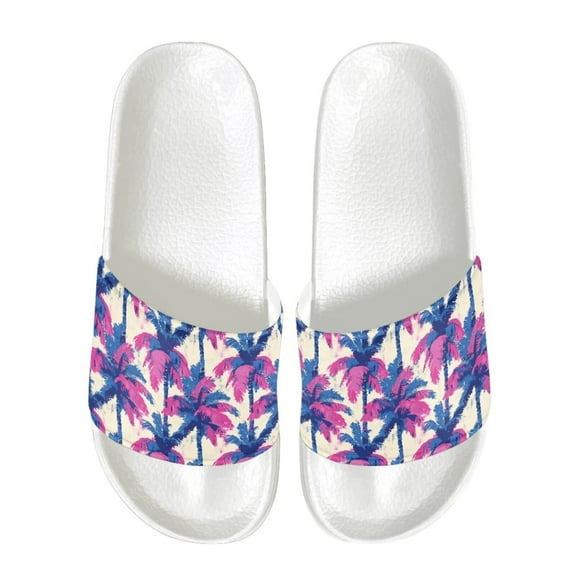 Psesaysky Coconut Tree Slide Sandals for Ladies Girls Fashion Comfortable Beach Sandals Flip Flops Size 6-13.5