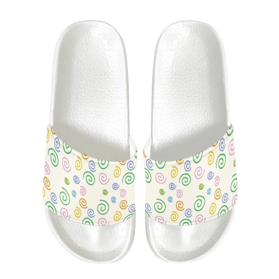 Psesaysky Colorful Circles Printed Sandals for Girls Soft Comfortable Slip-on Sandals for Summer Suitable for Indoor Outdoor