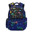 thumbnail image 1 of Psesaysky Colorful Dinosaur Skeleton Pattern School Bookbag with Padded Straps Lightweight School Backpack, Large Capacity 17 Inch Book Bag for Travel Back to School Elementary School, 1 of 9