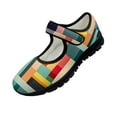 thumbnail image 1 of Psesaysky Colorful Stripes Casual Shoes for Ladies Girls Light Shock-Absorption Velcro Sneakers Easy to Wear Size 5.5-10, 1 of 7
