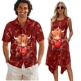 thumbnail image 1 of Psesaysky Couples Matching Outfit Valentine's Day Mens Short Sleeve Shirts or Womens Sleeveless Tank Sundress with Pockets Wedding Dinner Outfit,Highland Cattle Love Heart, 1 of 7