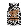 thumbnail image 1 of Psesaysky Cowboy Highland Cow Print Backpack School Bags for Kids Personalized Customized Your Name Schoolbag, 1 of 7