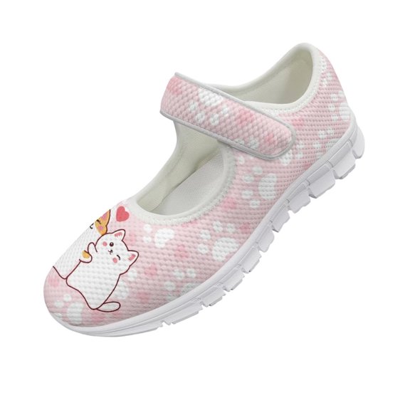 Psesaysky Cute Dogs and Cats Printed Shoes for Women Girls Velcro Breathable Comfortable Stylish Casual Shoes Size 5.5-10