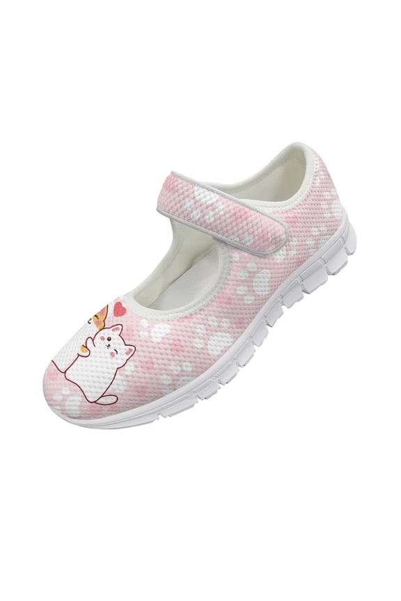 Cute Dogs and Cats Printed Shoes for Women Girls Velcro Breathable Comfortable Stylish Casual Shoes Size 5.5-10