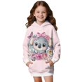 thumbnail image 1 of Psesaysky Cute Koala Rose Print Girls Hoodies Fleece Sweatshirts Hoodie Dress Long Sleeve Cozy lightweight Pullover Tops with Pocket Kids Warm Outwear for 7-8 Years, 1 of 7