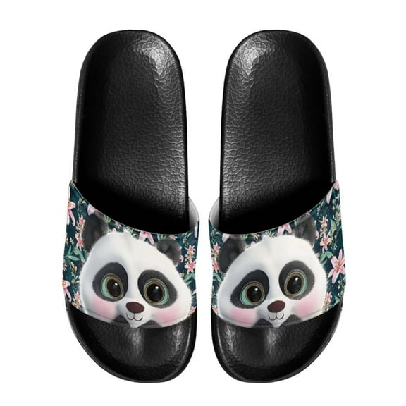 Psesaysky Cute Panda Slide Sandals for Men Teen Boys Easy to Clean and Maintain Indoor Outdoor Anti-Slip Comfortable Slide Sandals Shoes