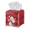thumbnail image 1 of Psesaysky Cute Tissue Box Cover Square, Cute Snowmen Santa PU Leather Tissue Box Holder Waterproof, Decorative Facial Organizer for Bathroom, Vanity Countertop, Car, 1 of 7