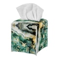 thumbnail image 1 of Psesaysky Cute Tissue Box Cover Square Waterproof PU Leather Car Tissue Holder Tissues Boxes Organizer for Bathroom Vanity, Night Stands, Office, Home, Kitchen (Green Marble), 1 of 7