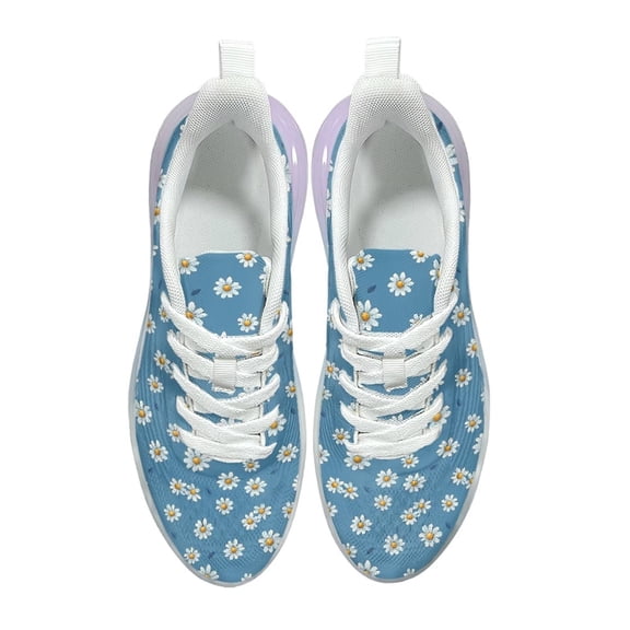 Psesaysky Daisy Blue Sneakers for Girls Women's Rainbow Atmospheric Cushion Running Shoes All-Match Comfortable Sneakers Winter Tennis Shoes for Teen Girls